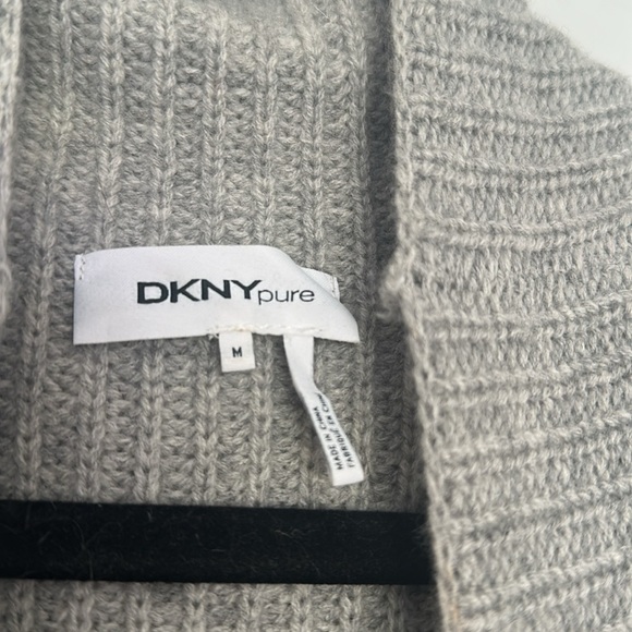 DKNY Pure Cashmere Wool Blend Mock Neck Sleeveless Sweater Gray Sz M - Picture 5 of 6